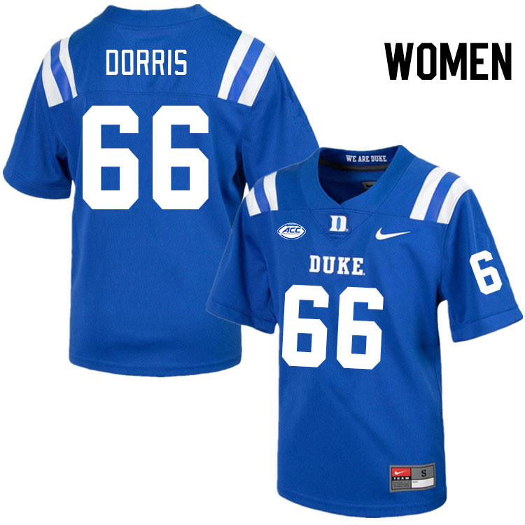 Women #66 Caleb Dorris Duke Blue Devils College Football Jerseys Stitched Sale-Royal